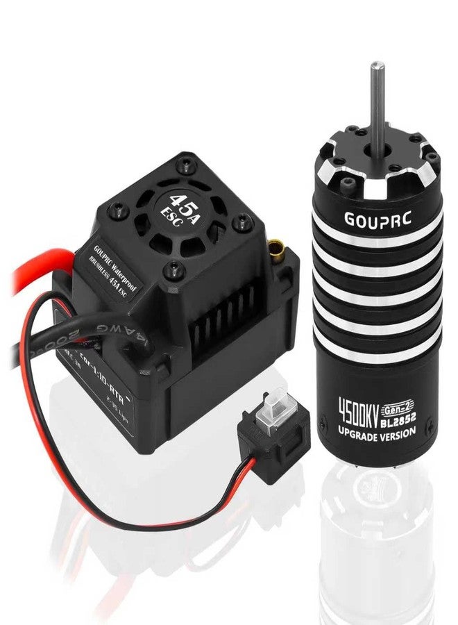 محرك GOUPRC BL2852 بدون فرش 4500KV بقطر 3.175 مم مع وحدة تحكم إلكترونية مطورة من الجيل الثاني 45 أمبير بدون فرش، طقم كومبو لسيارات التحكم عن بعد 1/12/14/16 بوصة - Image 1